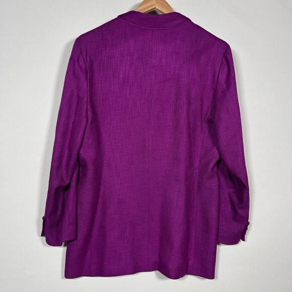 Vintage Gianni Sport Fuchsia Rayon Blazer (Made in USA, Size 14) - Picture 2 of 6